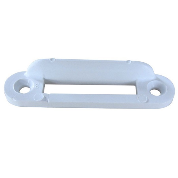 Cerradura de plástico para cierre con pulsador – Blanco – A granel. REF: A0008107.