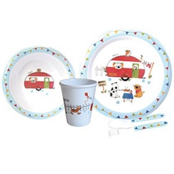 Servicio de mesa infantil – 5 uds “Charlie y sus amigos”. REF: A0002278.